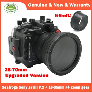 Корпус професионална Подводни камери Seafrogs 40 м/130 фута Калъф за Гмуркане V. 2 за Sony A7iii A7riii с Пръстен zuma за FE 16-35 F4