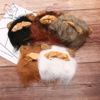 Креативен сладък костюм за домашен любимец, перука с грива на лъв, шапка за кучета, котки, Забавно рокля за Коледа