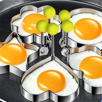 Кухненска форма за пържени яйца в различни стилове от неръждаема стомана, направи си сам, пръстен за яйца палачинки за закуска, семейна сандвич, кухненски форма за печене, инструменти