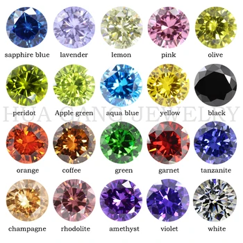 Линк за клиента！ Кубичен цирконий кръгла форма 5A диамантена диаманти, россыпь камъни, CZ, синтетични скъпоценни камъни, виж Синьо за бижута