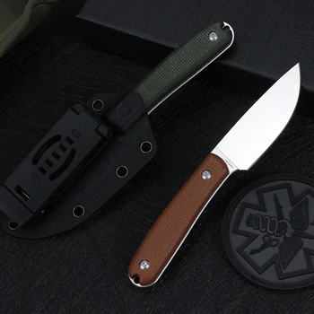 Малък нож за оцеляване Full Tang 14C28N с фиксирано острие и K-образна обвивка, бельо дръжка, туристически ножове, тактически ловни инструменти