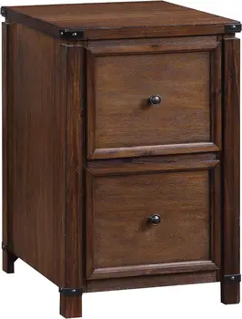 Метален шкаф шкаф Rouge с 2 чекмеджета в селски стил и метални вложки, матиран орех