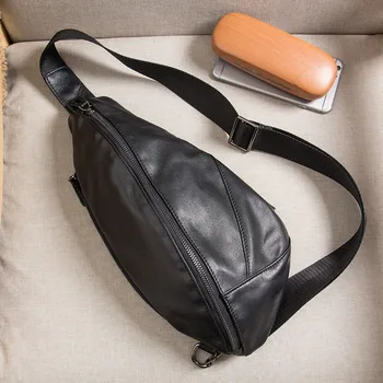 Модерен луксозен мъжки нагрудная чанта от естествена кожа, лесна ежедневна чанта, лидер на продажбите, висококачествена раница през рамо от телешка кожа на първия слой