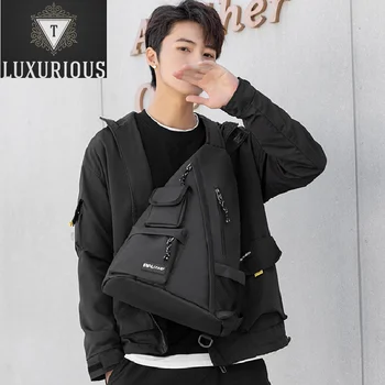 Модерен мъжки бизнес чанти през рамо с множество джобове, черна чанта за пазаруване, благородна Оксфорд пътна чанта за съхранение
