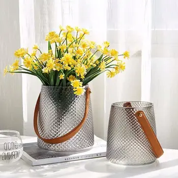 Модерна и минималистичная ръчно стъклена ваза за хидропонно цветя, творчески начало декор за хола, комбинация от скандинавски стил