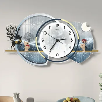 Модерни и луксозни стенни часовници Ночники кръгли висящи стенни часовници Творчество хол Reloj Despertador Украса за спални