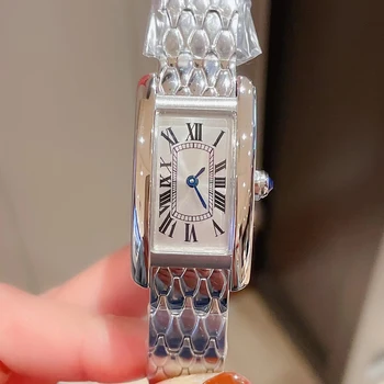 модни луксозни маркови дамски часовници с правоъгълно циферблат за почивка и диаманти, американски кварцов часовник със сапфир стъкло с високо качество, подарък