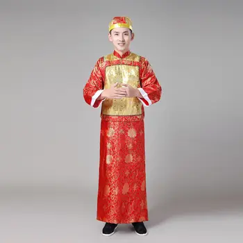 Мъжки комплекти с бродерия с дълъг ръкав, китайски костюм на династията Цин, aralia дрехи, древния костюм, дрехи Cos, панорамен костюм