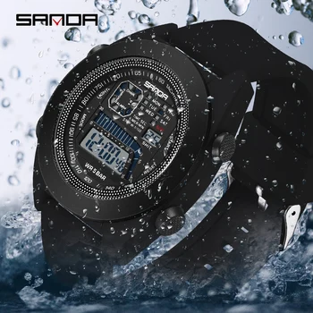 На BIANA нови едноядрен електронни часовници, богат на функции силиконова лента мъжки и дамски водоустойчив ръчен часовник за спорт на открито 9025