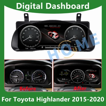 На цифровия панел на арматурното табло виртуална комбинация от уреди LCD за измерване на скоростта на кабината за TOYOTA Highlander 2015-2020