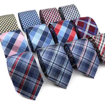 Нов Модерен Мъжки Вратовръзка В Клетката, Синьо, Червено, Луксозен Дизайн, Аксесоари За Равенство, Ежедневни Облекла, Вратовръзка, Сватба парти, Оригинални Подаръци За Мъже