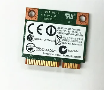 Нова Безжична карта Broadcom BCM943228HMB Wifi, Bluetooth 4,0 Half Mini PCI-E 802.11 b/g/n 2,4 G/5 Ghz За HP