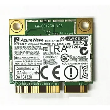 Новост За AzureWave Broadcom BCM94352HMB BCM94352 802.11 ac WLAN 2,4 G/5 Ghz Wifi Bluetooth BT4.0 Половина мини-карти на PCI-E Wlan 867 Mbps