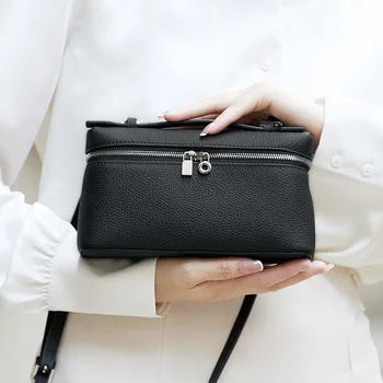 Ограничен стил, дамска чанта от телешка кожа, с едно рамо, черни, сладки портфейли от висок клас #SC1651