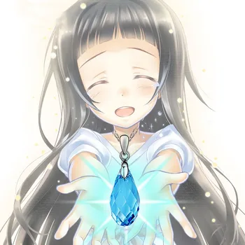 Онлайн колиета с аниме-меч, Юи, Асуна, Cao Кирито, син кристал с форма на сърце, Аксесоари за cosplay, медальон, огърлица, подаръци