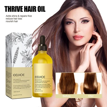 Плътно етерично масло за коса, натурално масло за растежа на косата, против косопад, хранително, възстановително изтощена коса, овлажняващ етерично масло