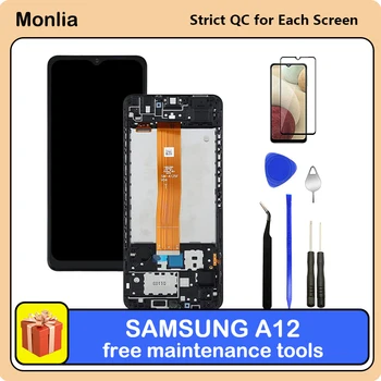 Подмяна на LCD екрана на дисплея Сензорен цифров преобразувател в Събирането на рамка за Samsung Galaxy A12 A125u A125a A125F SM-A125F/DSN A125F/D