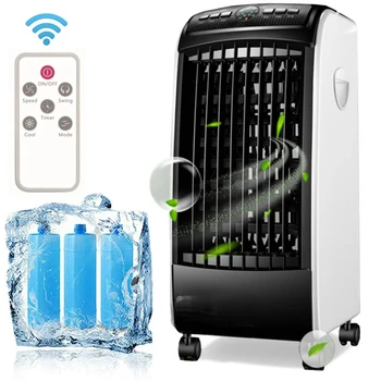 Портативен въздушен охладител, 3 настройки на вентилатора за охлаждане и влагозадържащ ръчно фен, преносим вентилатор за врата, климатик, сгъваема фен