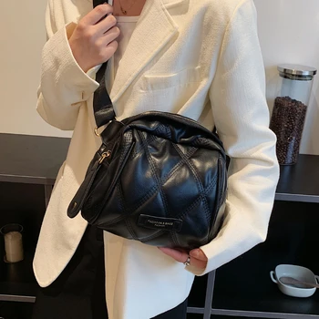 Портмоне от изкуствена кожа, луксозна модерна стеганая чанта през рамо, дамски чанти, обикновена ежедневни чанти за пазаруване под формата на миди за жени