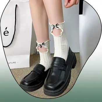 Принцеса антифрикционные чорапи за краката Balletcore JK в японски стил, дълги чорапи с перлата на носа, обикновена сладки чорапи с къдри