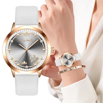 Прост Стил Цветен Дизайн Дамски Часовници Луксозни Модерни Ръчни Часовници за Жени Елегантен Дамски Кварцов Кожени Часовници Директен Доставка