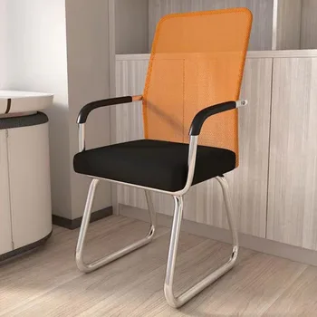 Прости офис столове от дишаща мрежа, въртящи се, солидни и трайни, ухаживающие за шейным отдел на гръбначния стълб, с фиксиран подлакътник с валяк