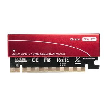 Професионален SSD-диск за PCI-e 4.0 Gen4 Адаптер, PCIE X16 Карта с Алуминиев Корпус Щрангове Карти Бързо Отвеждане на Топлината Червено/Черно