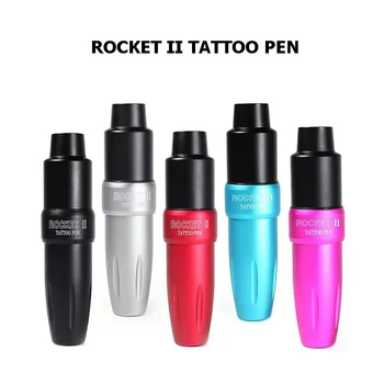Професионална татуировочная дръжка Rocket II, татуировка-пистолет с вход RCA, 5 бр. касети с мастило за татуировки, ротационната машина за перманентен грим