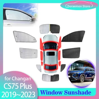 Слънчеви Очила с пълно покритие за Changan CS75 Plus 2019 ~ 2023, Завеса за Задното Предното Стъкло, Защита От Слънцето, Предните Прозорци, Козирка, Подложка, Аксесоари
