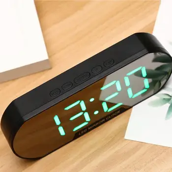 Съвременните цифрови часовници с температура, нощен режим на двойно яркост, будилник, зареждане чрез USB, повторение, настолни led електронни часовници