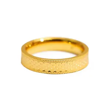 Твърдо пръстен от жълто злато, Проба 999 24 До, модно дамско блестящо брачна халка, 1 бр.