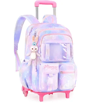 Училищни чанти за количка, училищен раница на колела за момичета, детски училищна чанта за количка за момичета, училищната чанта на колела за момичета