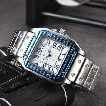 Фантастични оригинални маркови часовници за мъже, класически висок клас многофункционален кварцов хронограф с автоматична дата, луксозни часовници AAA