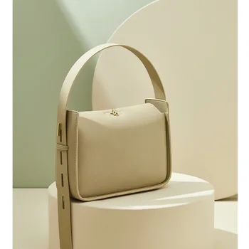 Хит на продажбите, благородна женска чанта-тоут от естествена кожа, модерен изчистен дизайн, класическа чанта за рамо с текстура за жени