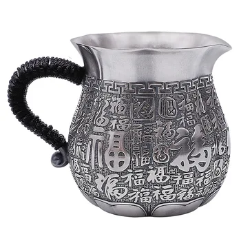 Чай кунг-фу със съраунд терен от сребро проба 999, с устройство за ръката и леене на чай в една чаша