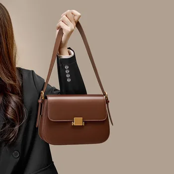 Чанта за подмишниците напреднали и нишевого дизайн, модни дамски чанта от естествена кожа, голям голям чанта през рамо с едно рамо