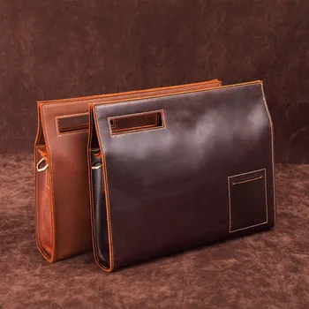 Чанти-портфейли, лаптоп, реколта мъжка чанта през рамо, чанта адвокат, бизнес чанта за офис/документи, кожена луда