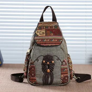 Дамска чанта, раница, чанта платно раница, малка чанта в стил ретро, китайски малка раница, раница за пътуване